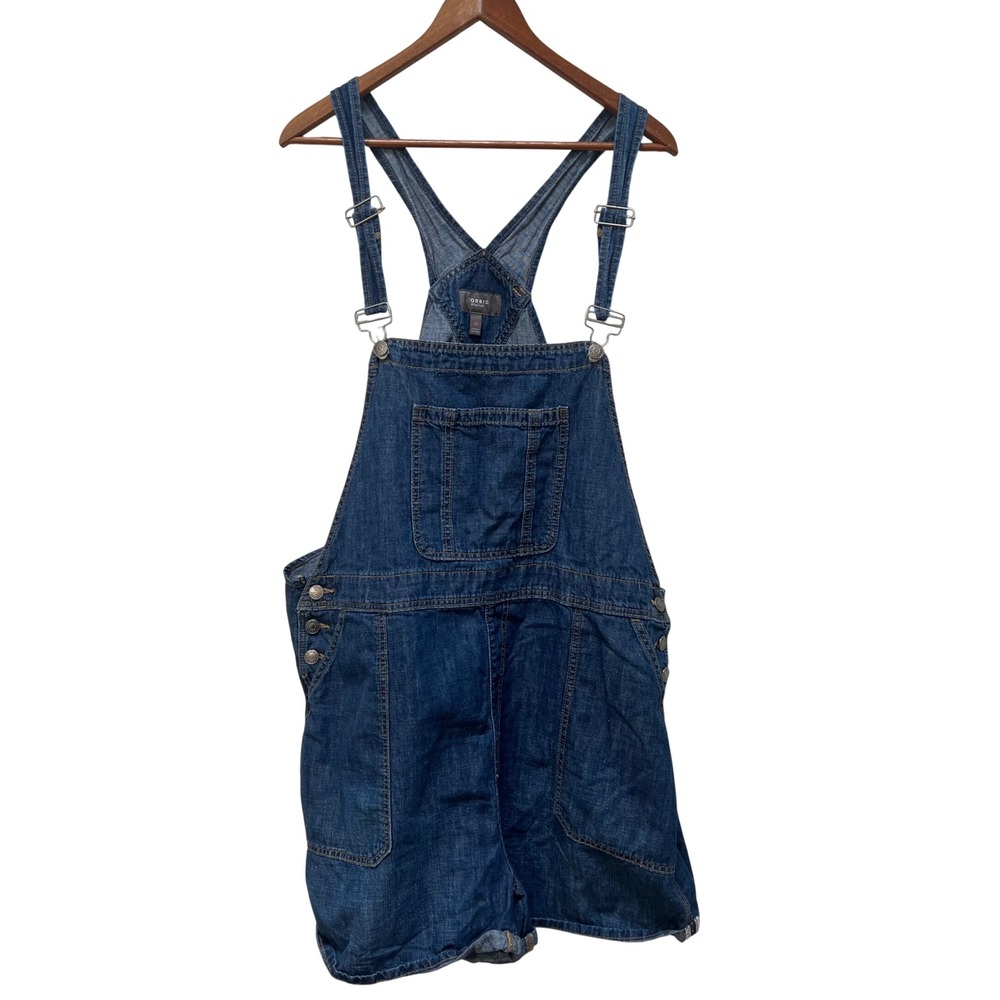 Torrid Womens Plus Size 18 Denim Shortalls Cotton Linen Blend Dark Wash Overalls